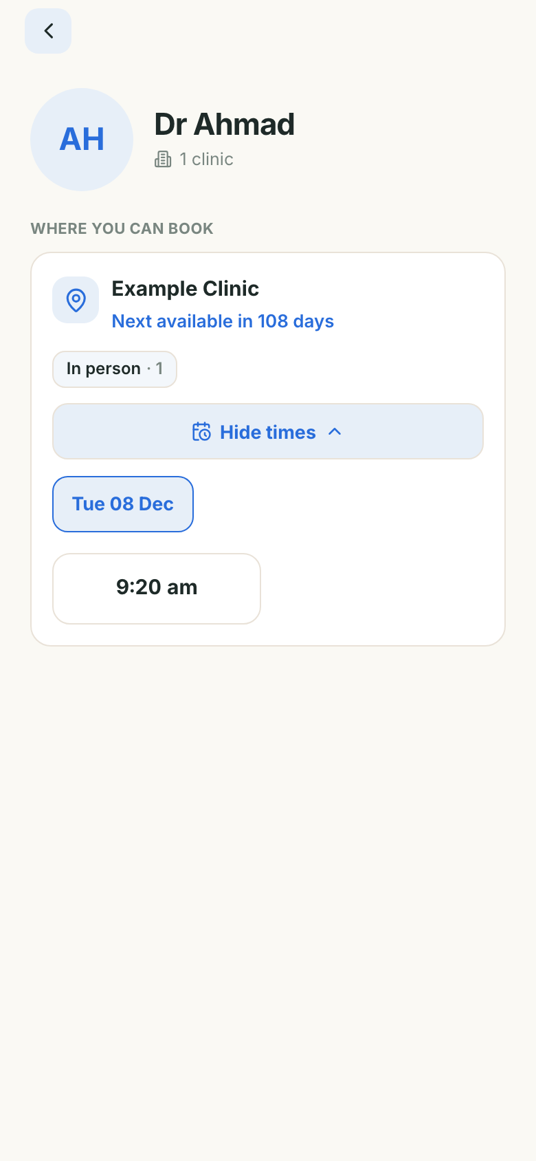 Pick a time