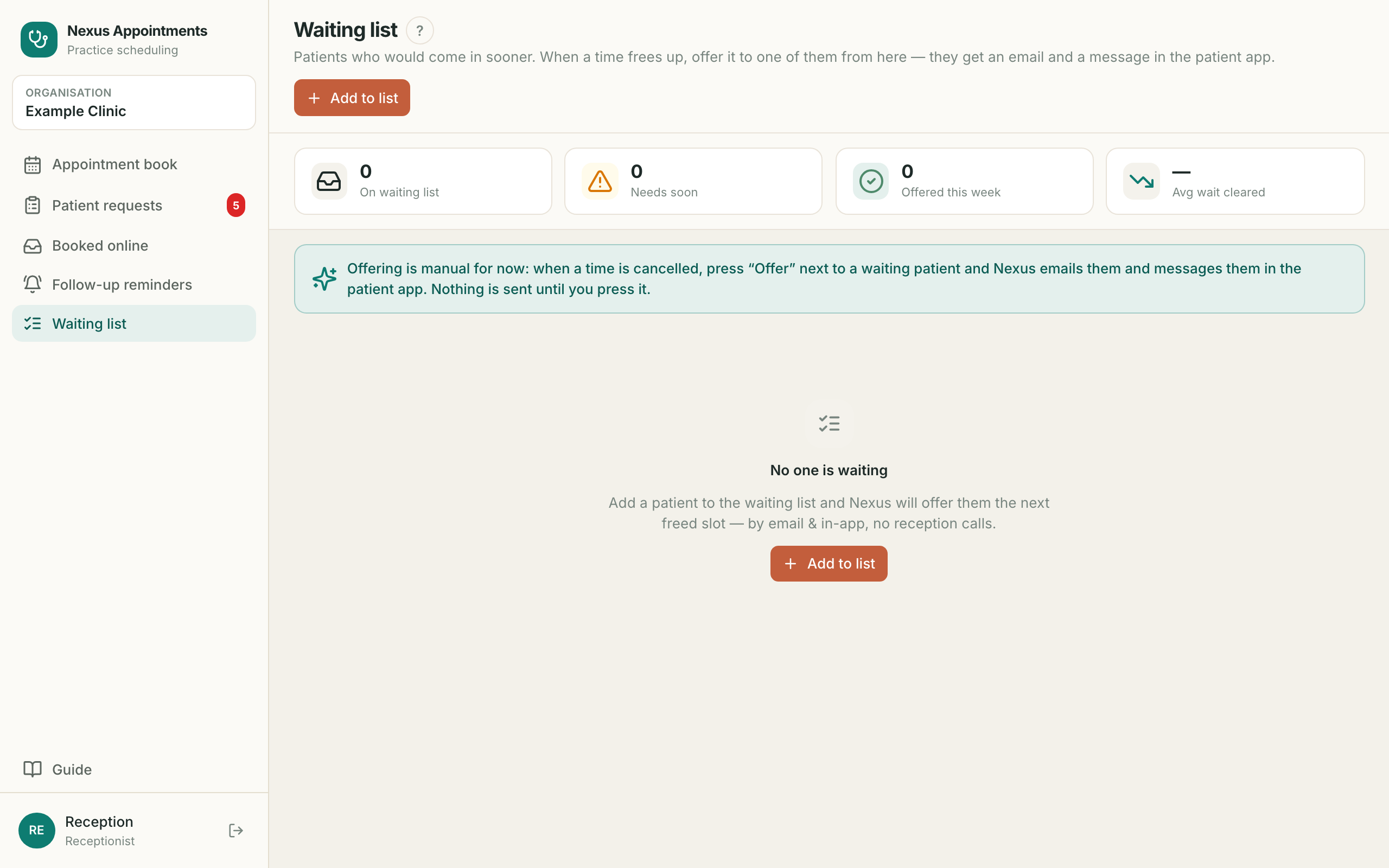 Waiting list